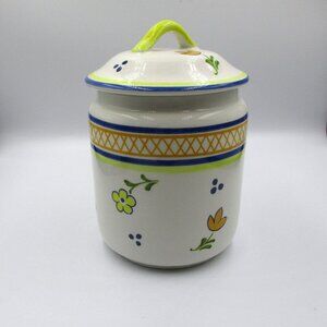 Vintage R.B. Bernarda Made in Portugal 2336 Small Floral Kitchen Canister EUC